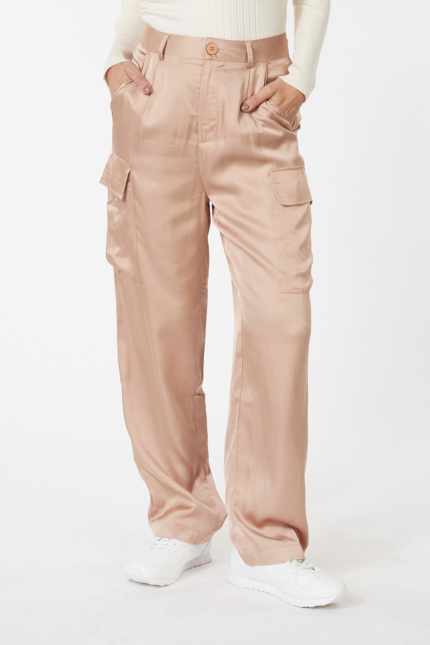 TROUSERS CARGO SATEEN GOLD 1