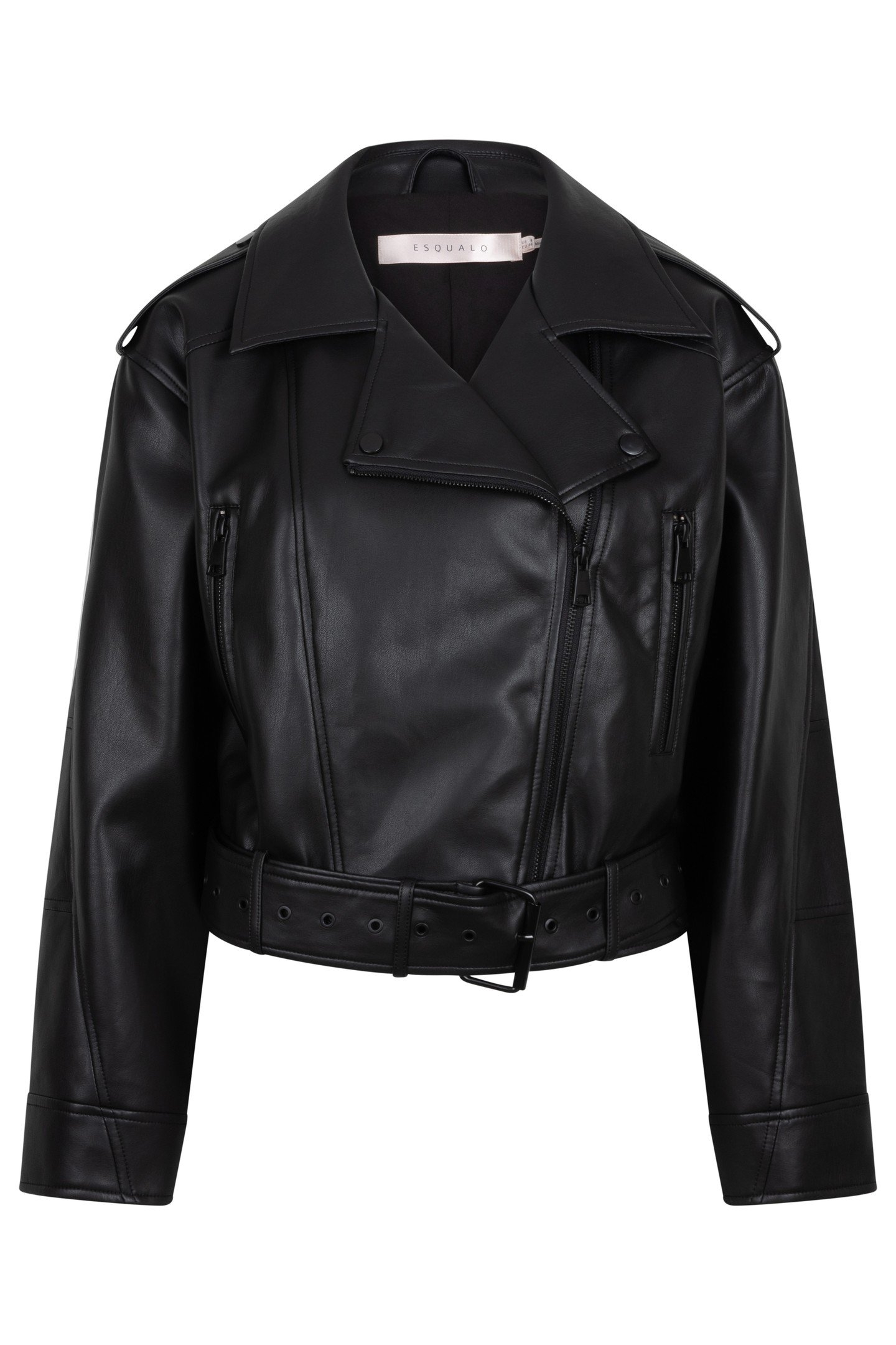 JACKET BIKER VEGAN LEATHER BLACK 3