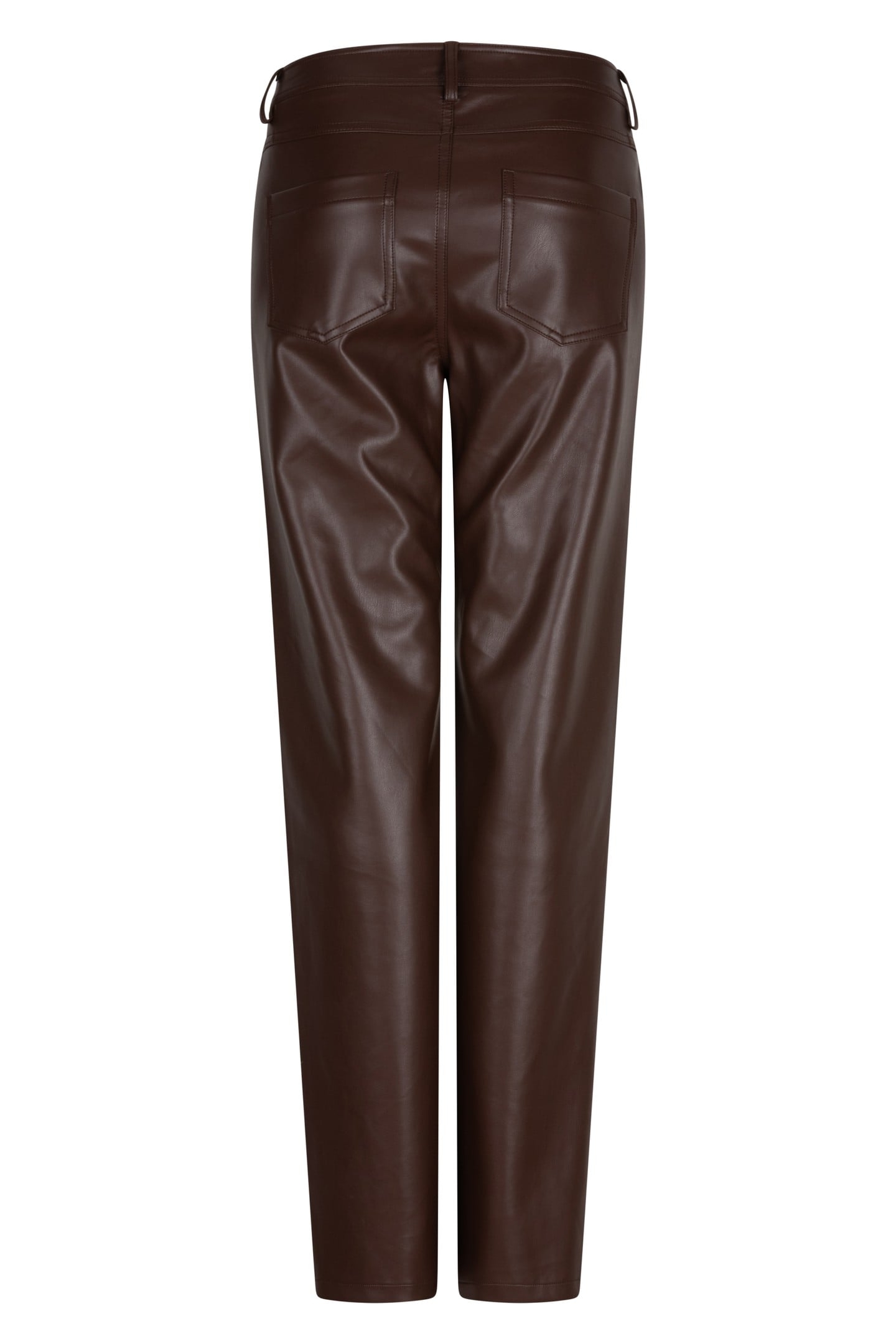 TROUSERS 5 POCKET VEGAN LEATHER CHOCOLATE 6