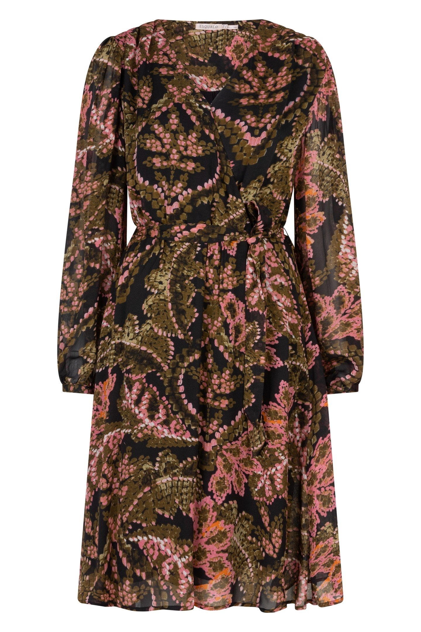 DRESS ELASTIC WAIST GLOBAL FLOWER PRINT 5