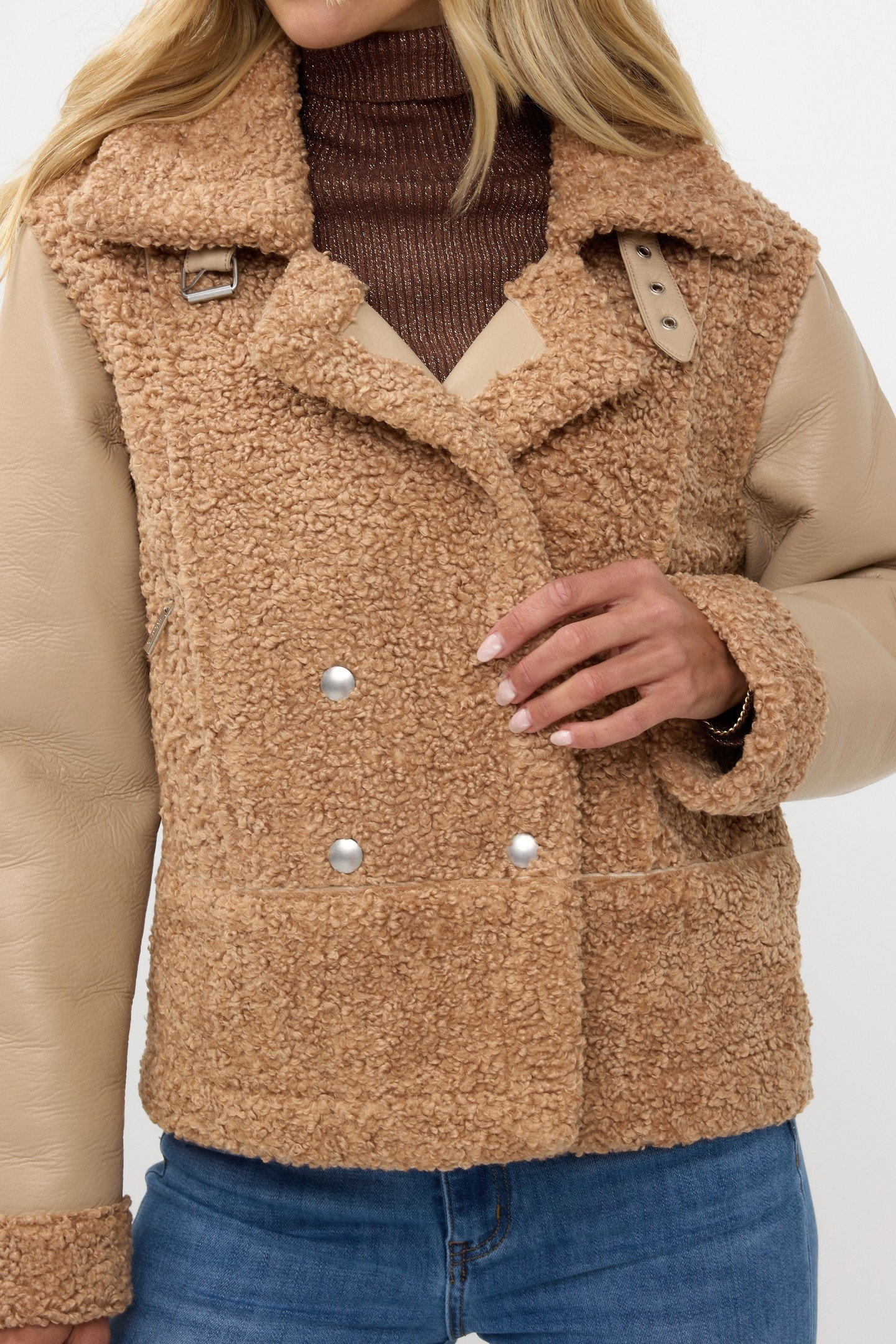 JACKET BONDED PU SLEEVES BRANDY 7