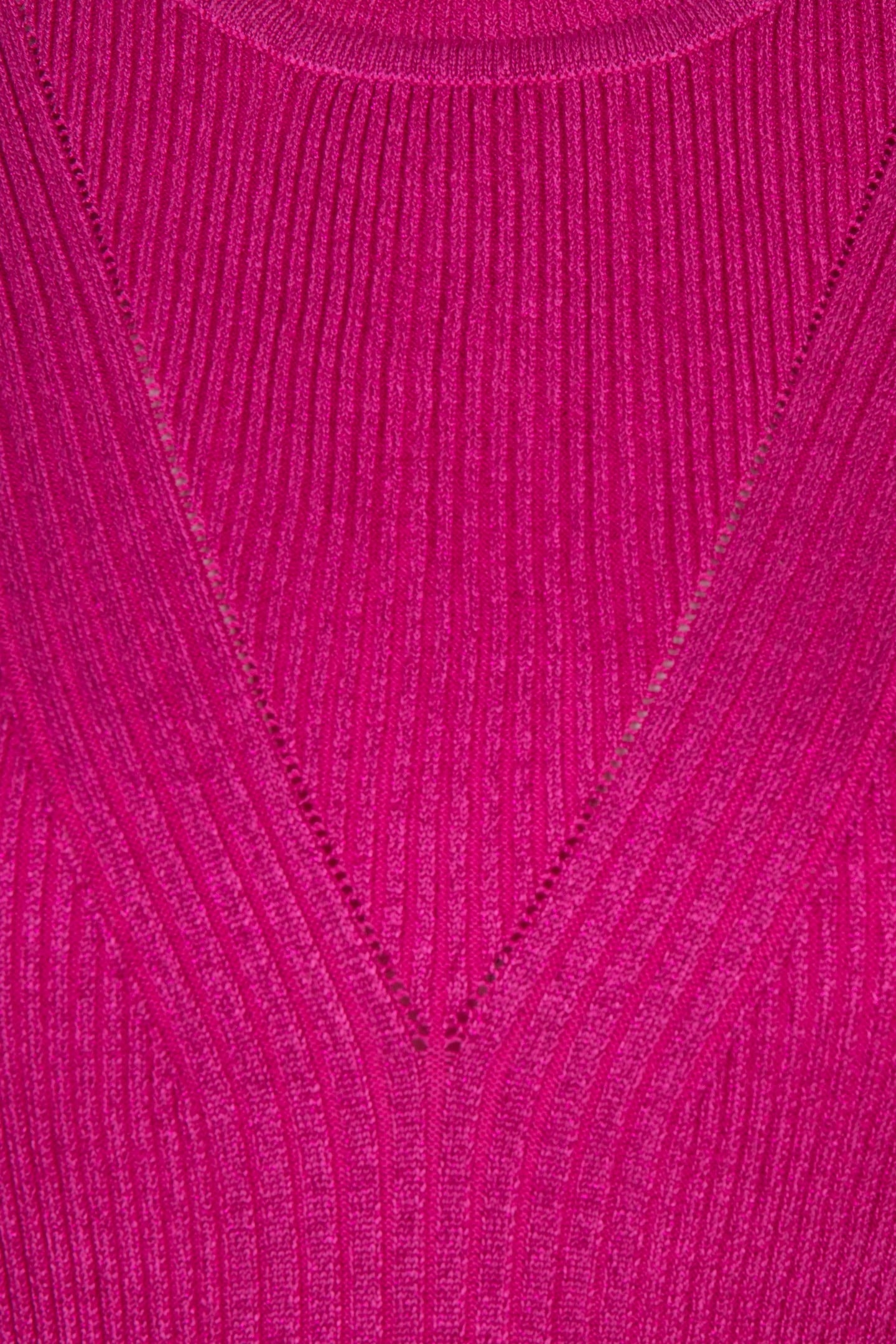 SWEATER MIX RIB V-DETAIL LUREX NEON CERISE 6