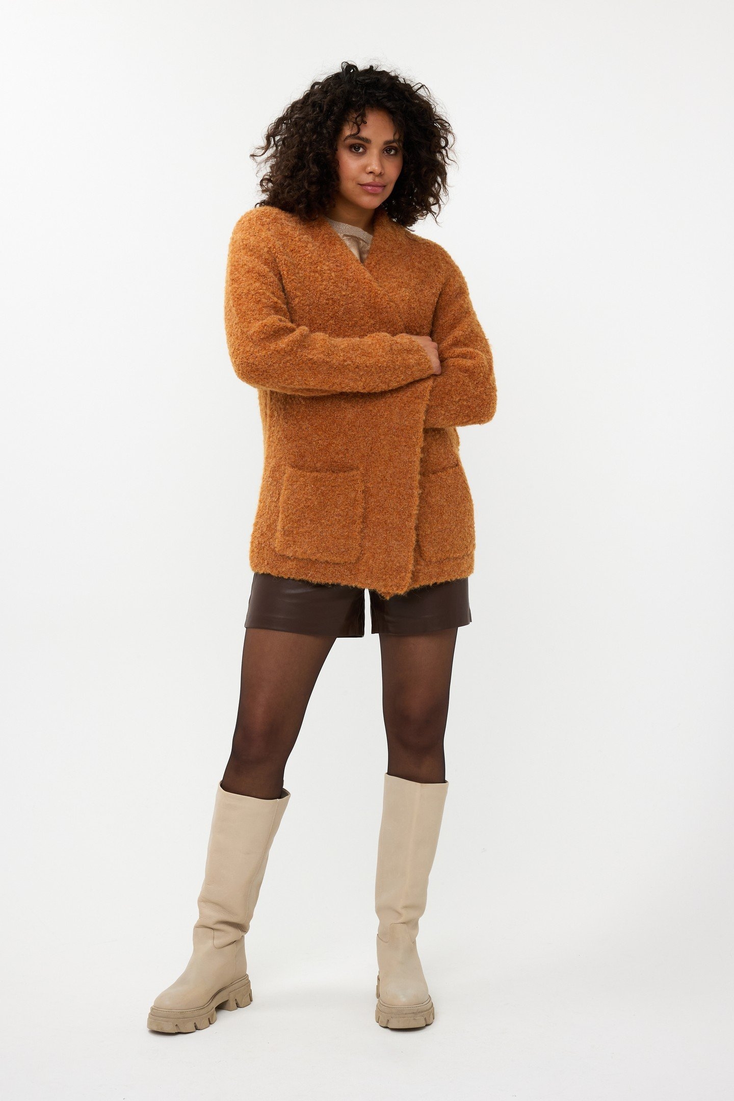 CARDIGAN BOUCLE BRANDY 2