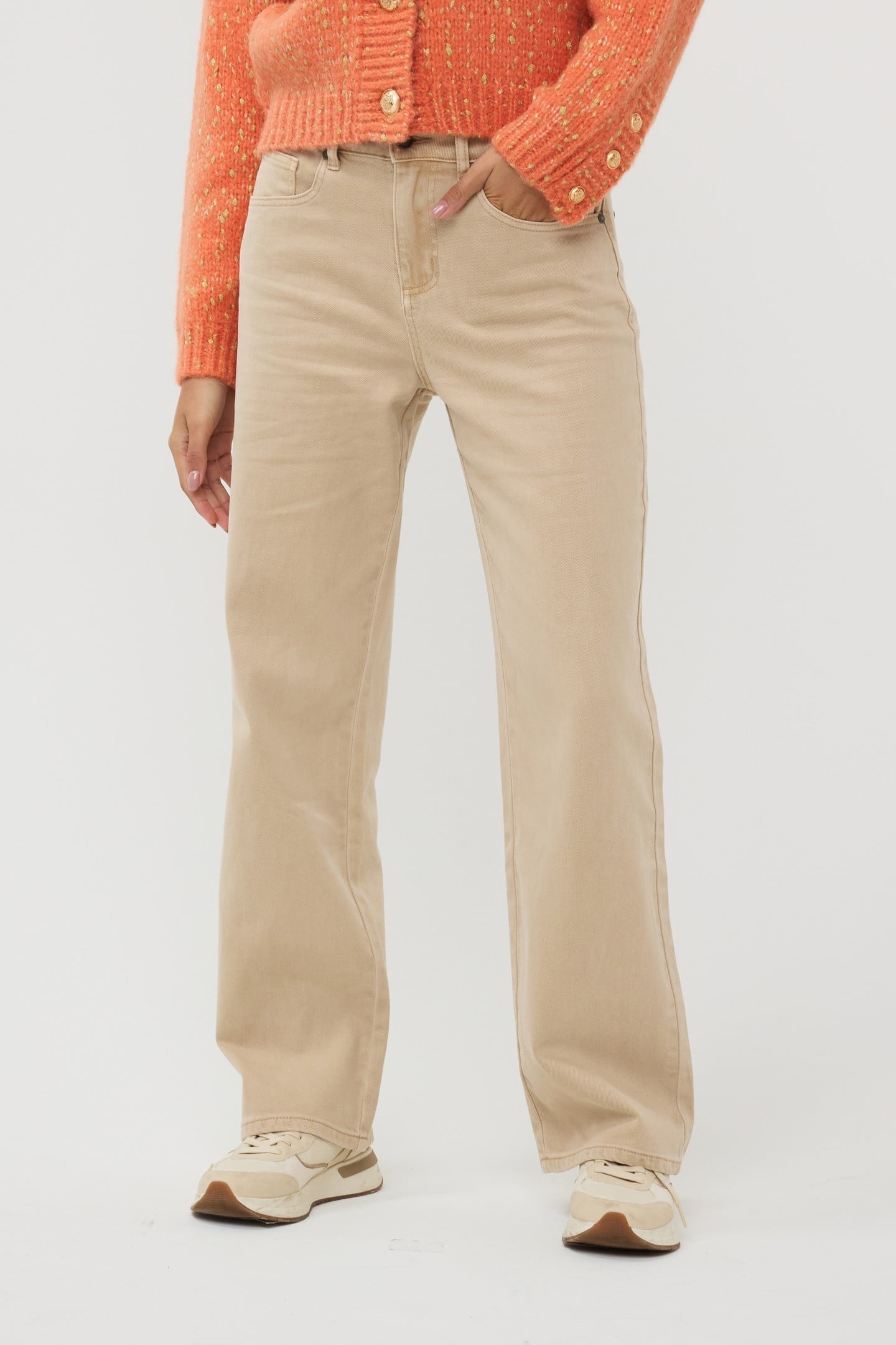 TROUSERS JEANS WIDE LEG GARMENT DYE SAND 2