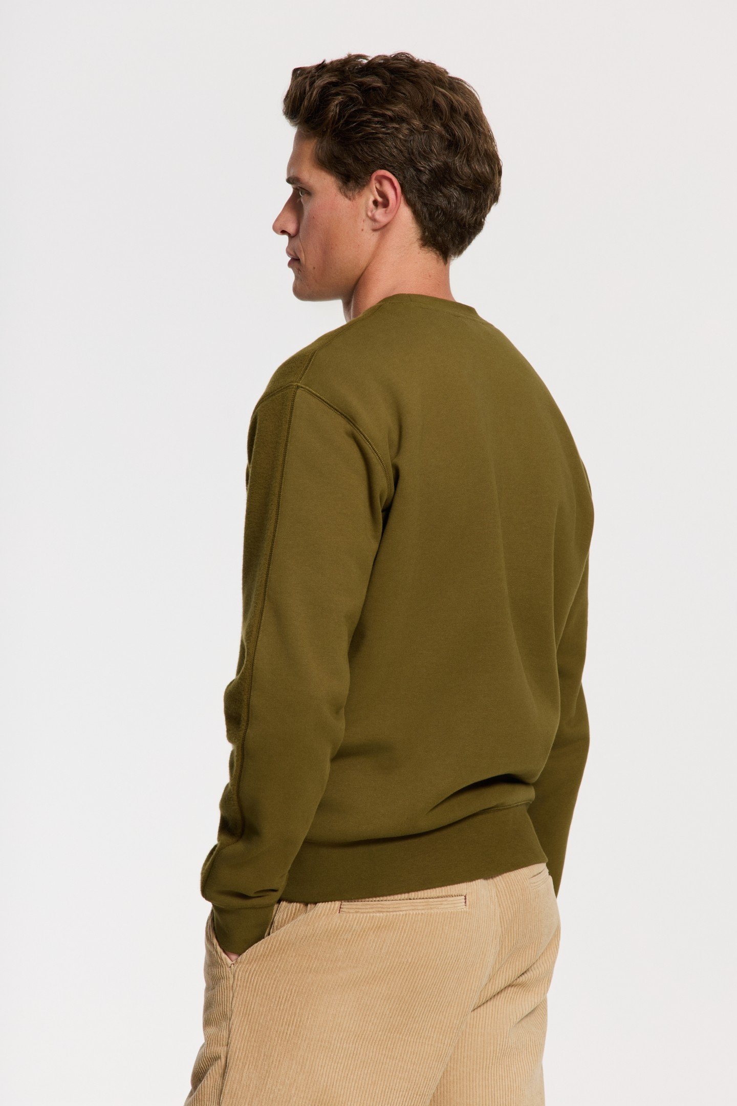 KYLE RELAXED FIT CORAL LOGO SWEATER GREEN OLIVE 4