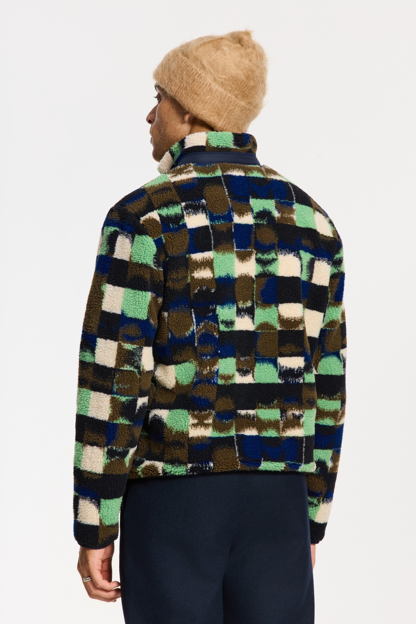 LEE GEO QUILT TEDDY JACKET GREEN OLIVE GEO QUILT 4