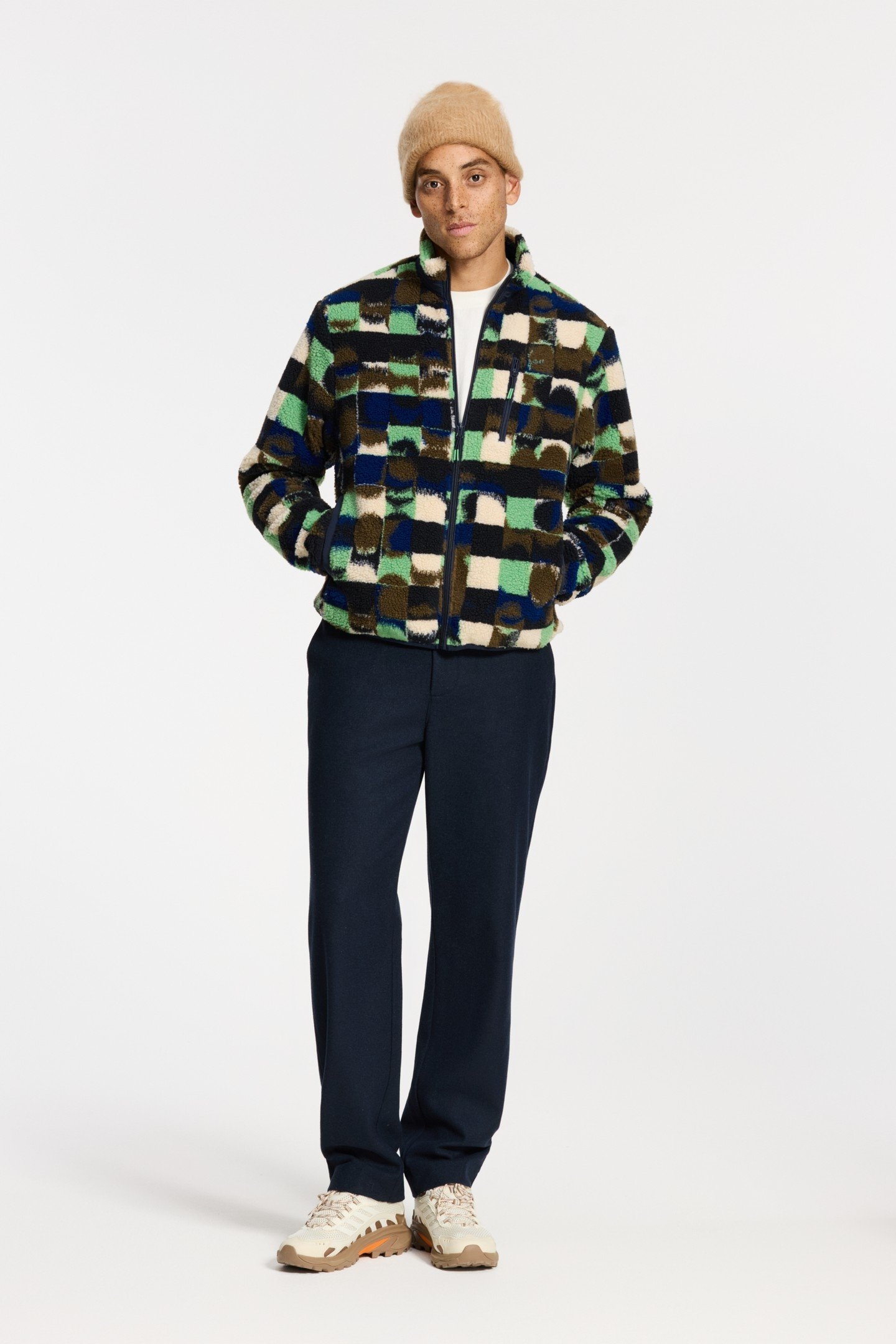 LEE GEO QUILT TEDDY JACKET GREEN OLIVE GEO QUILT 3