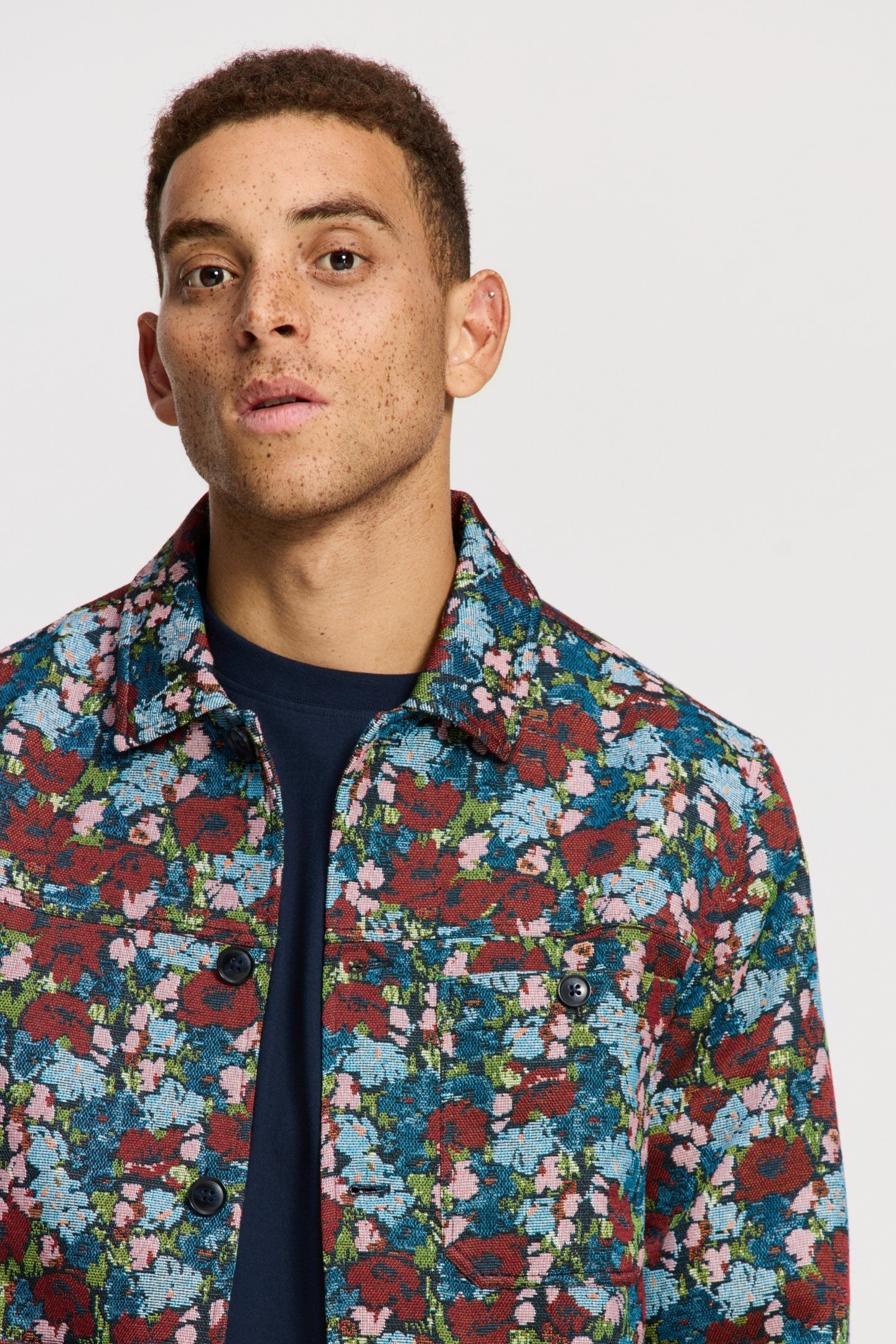 IAN FLORAL FIELD JACKET BLUE DARK NAVY FLORAL 2