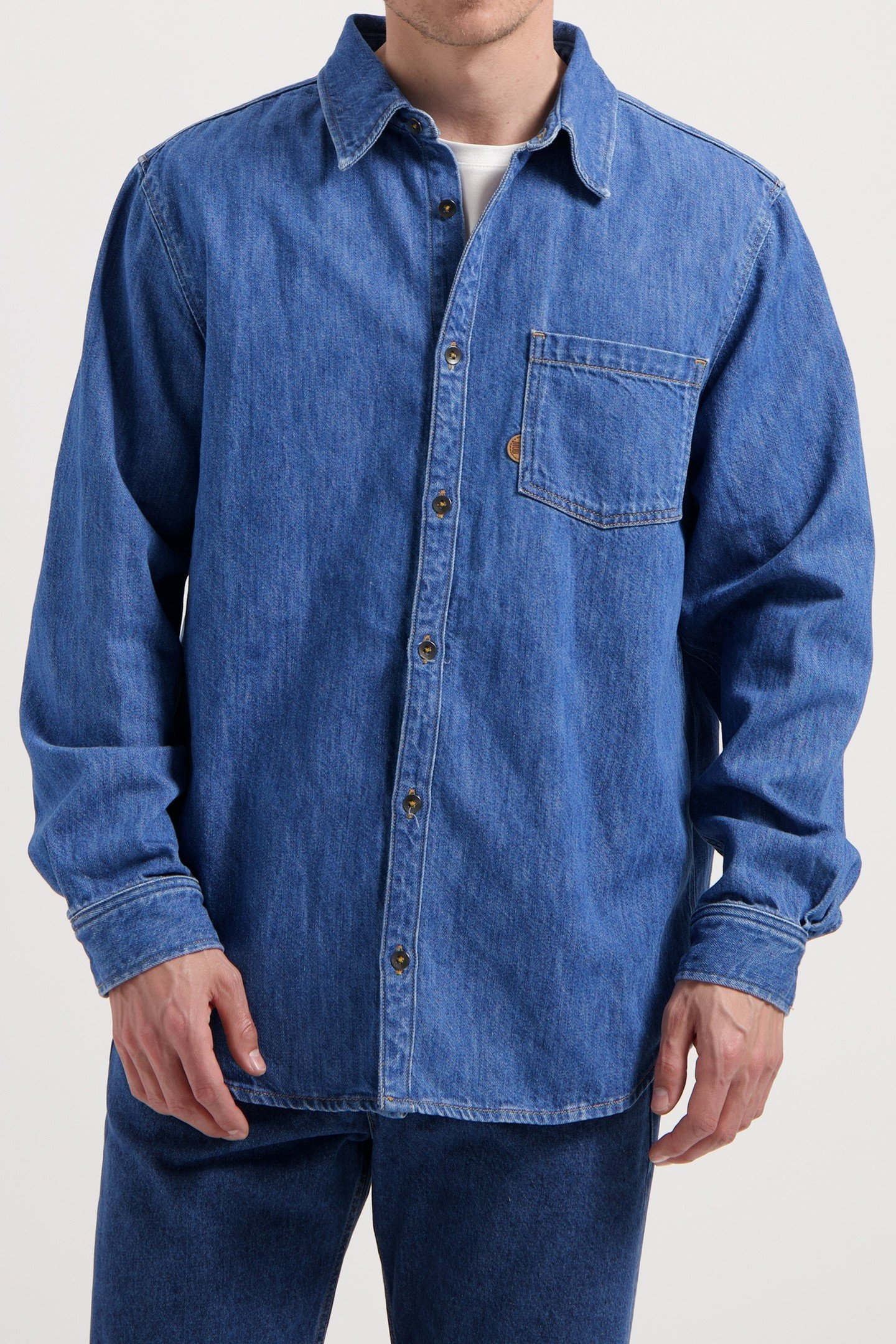 CHRIS DENIM SHIRT MEDIUM STONE 1