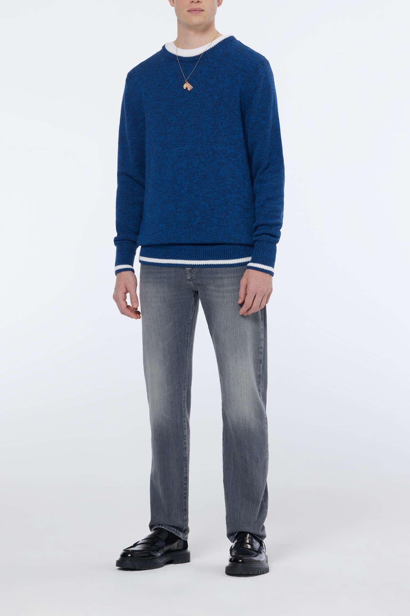 MELANGE REGULAR FIT CREWNECK LEAGUE BLUE 1
