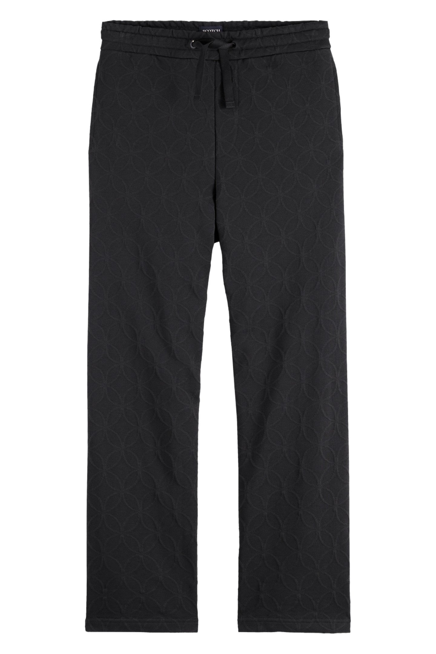 JACQUARD TERRY RELAXED STRAIGHT FIT SWEATPANTS BLACK 1