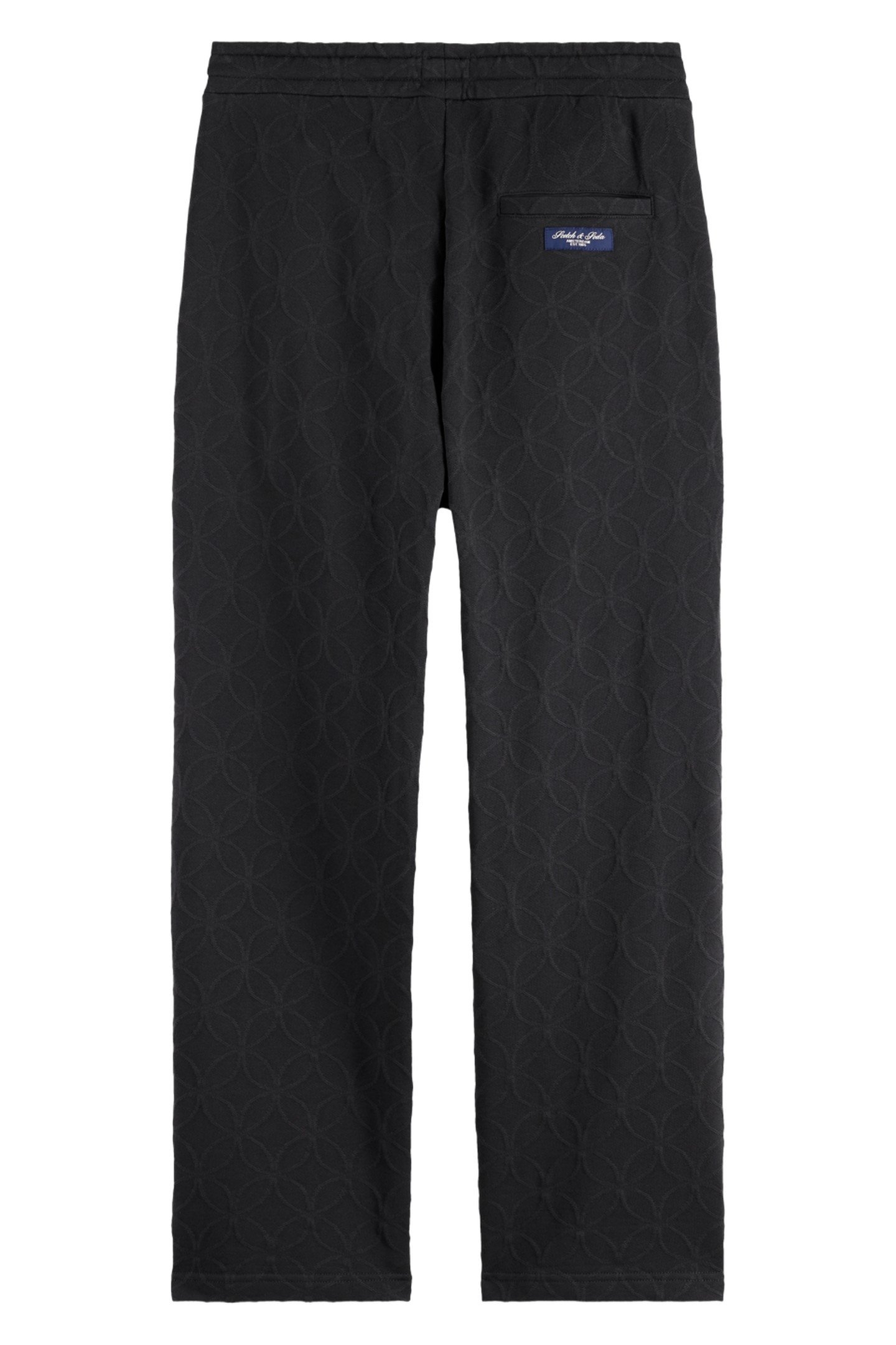 JACQUARD TERRY RELAXED STRAIGHT FIT SWEATPANTS BLACK 3