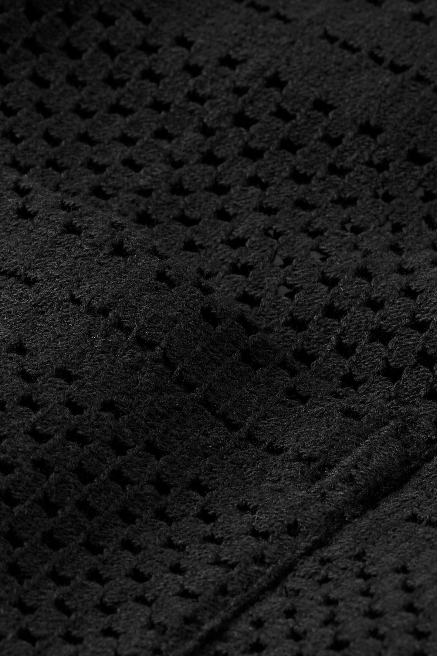 CROCHET SHORT-SLEEVED RELAXED-FIT SHIRT WASHED BLACK 2