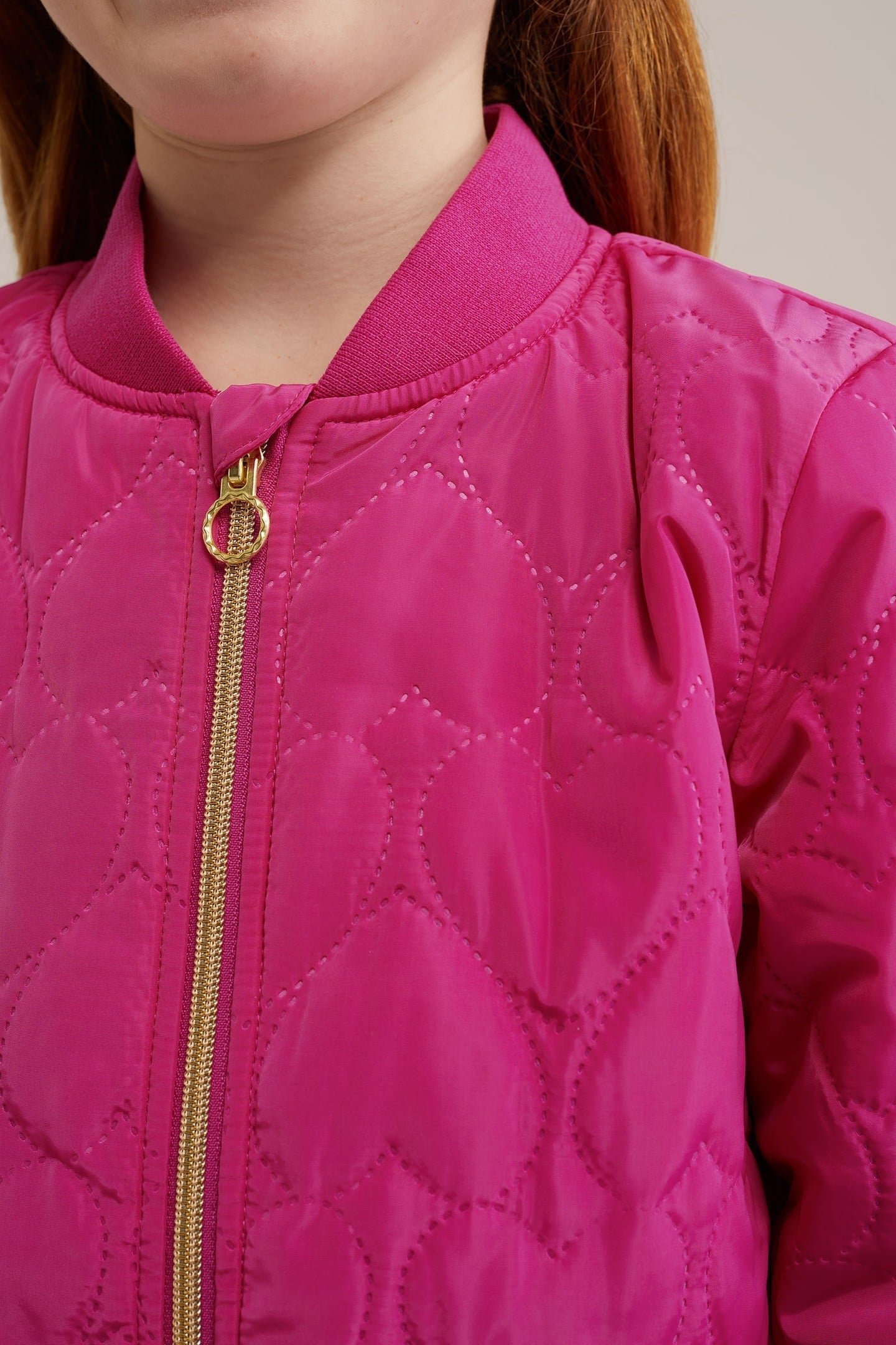 GIRLS JACKET MIDLONG BRIGHT PINK 5