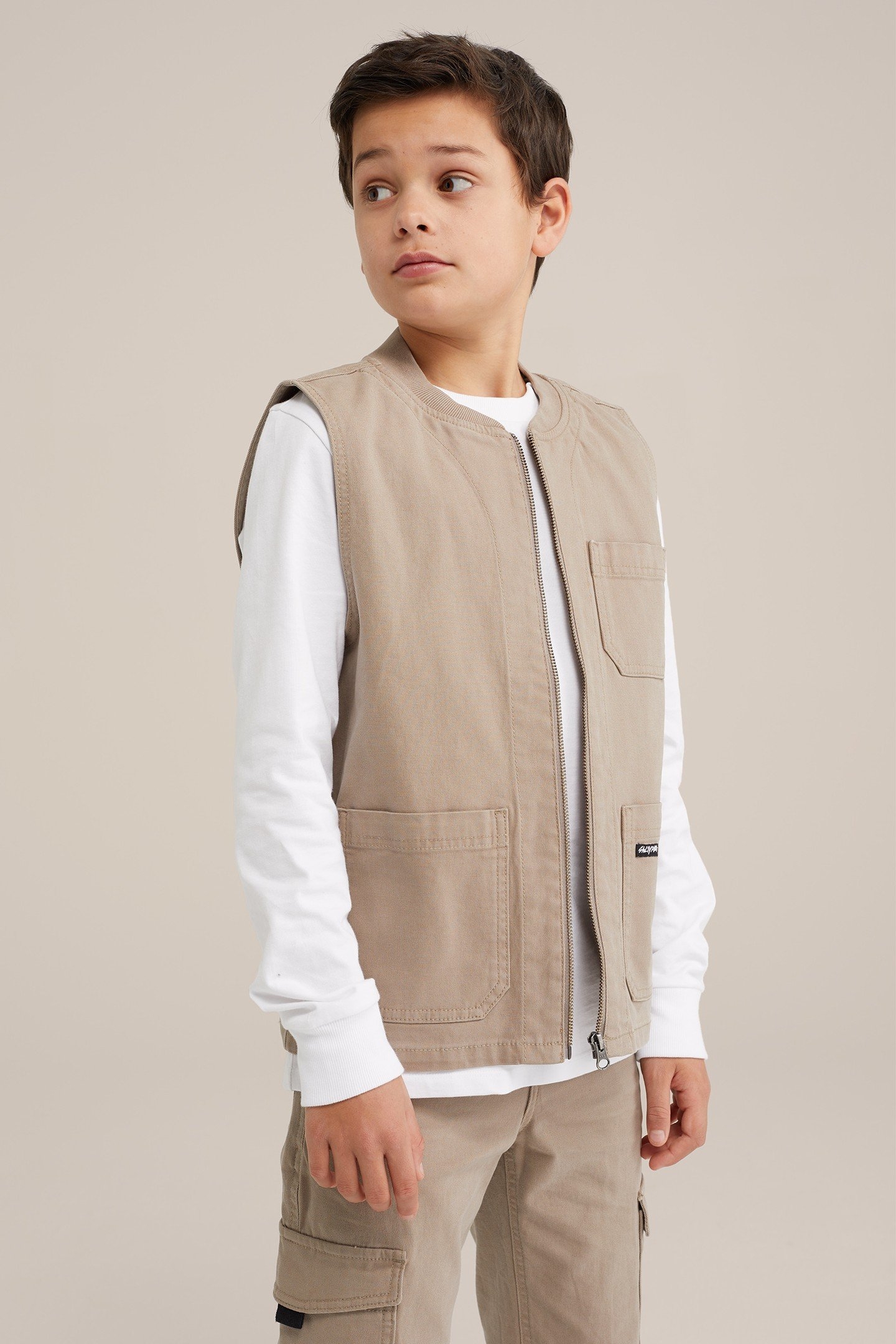 BOYS BODYWARMER LIGHT BROWN 3