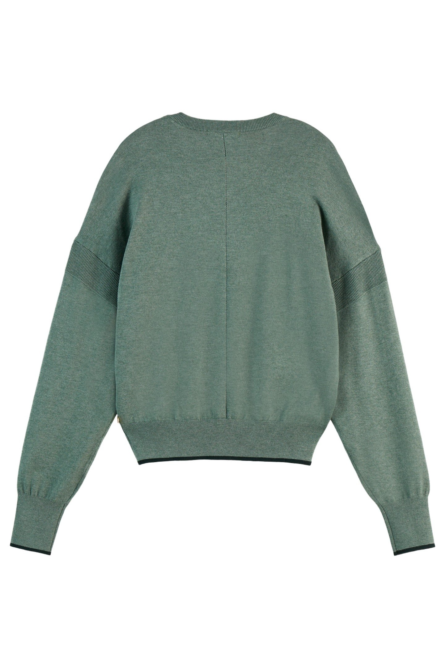 V-NECK RELAXED PULLOVER PARK GREEN MELANGE 5