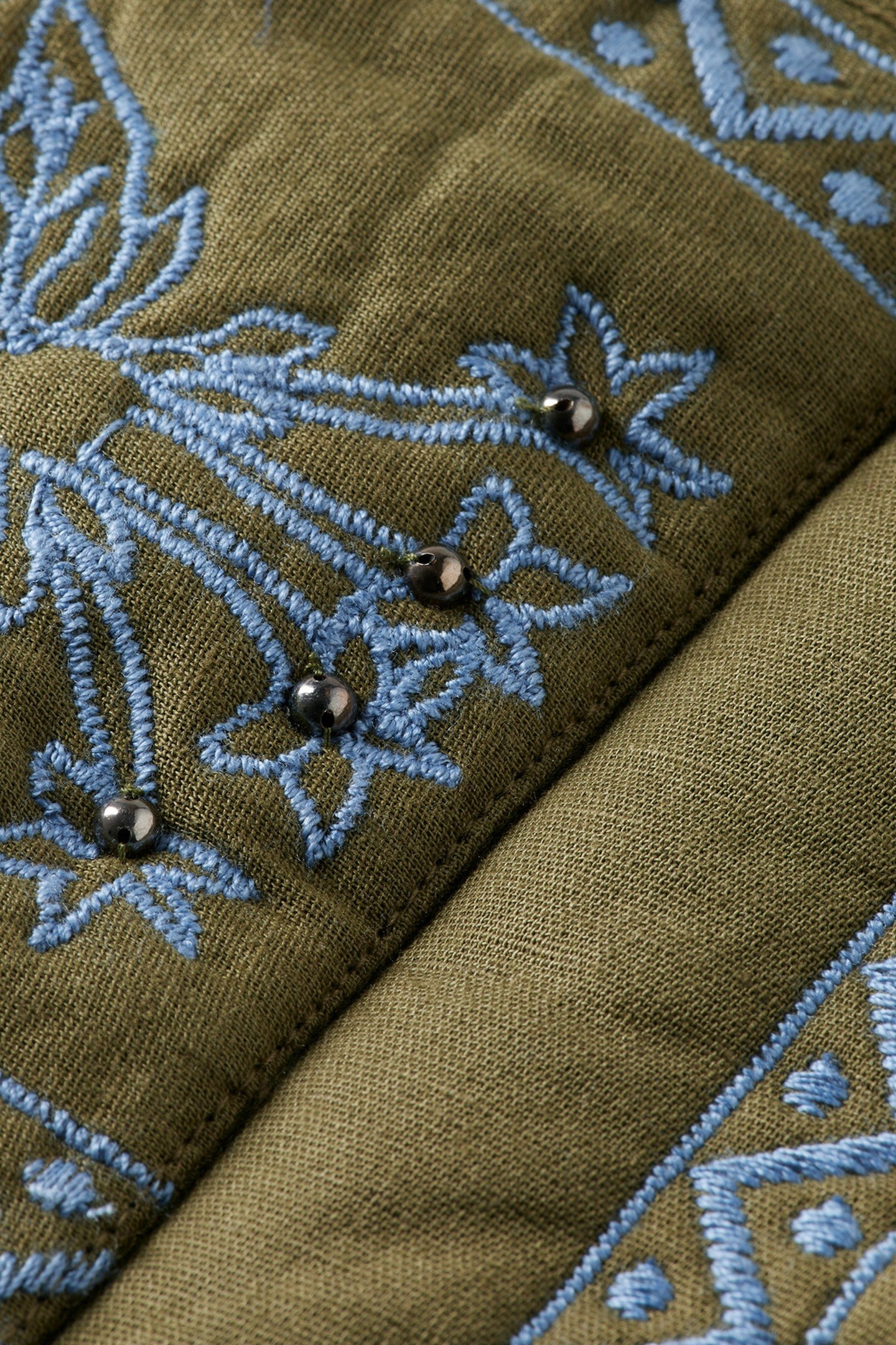 FLORAL EMBROIDERED GILET CLASSIC GREEN 2