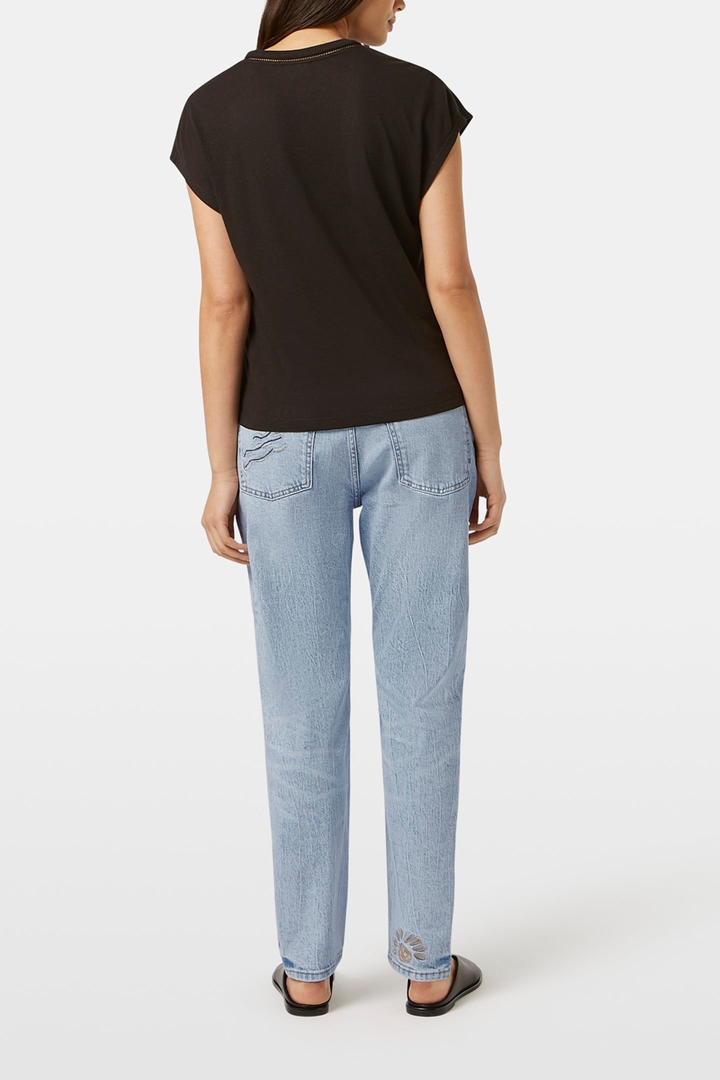 COTTON LINEN V-NECK T-SHIRT PEACH PINK 3