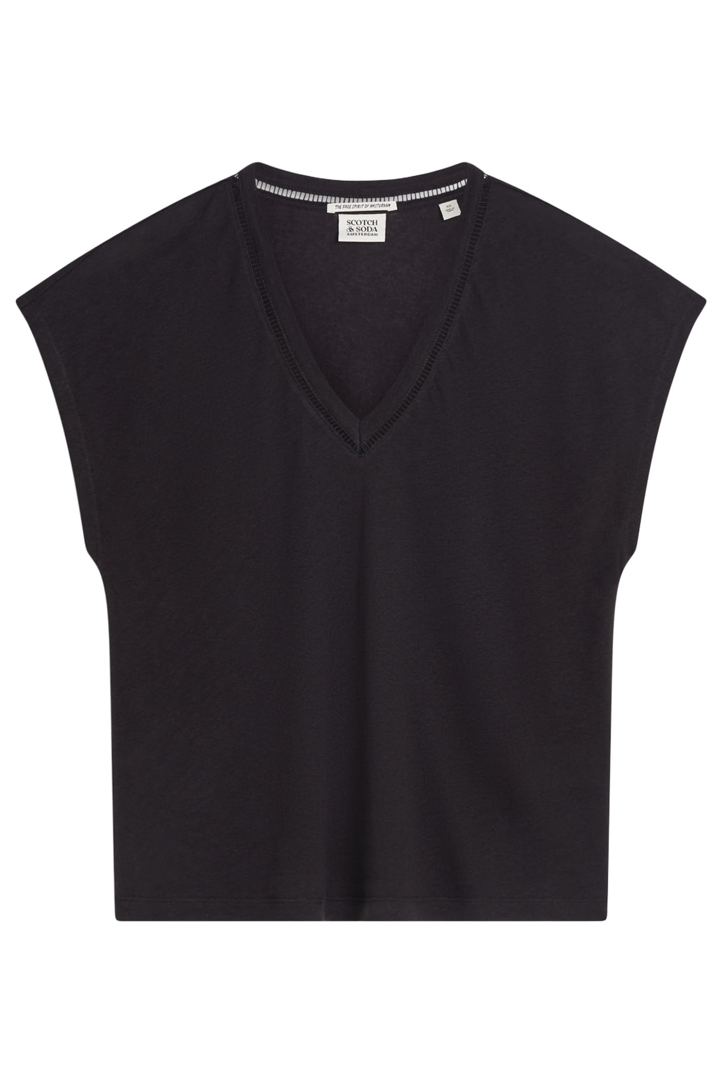 COTTON LINEN V-NECK T-SHIRT PEACH PINK 4