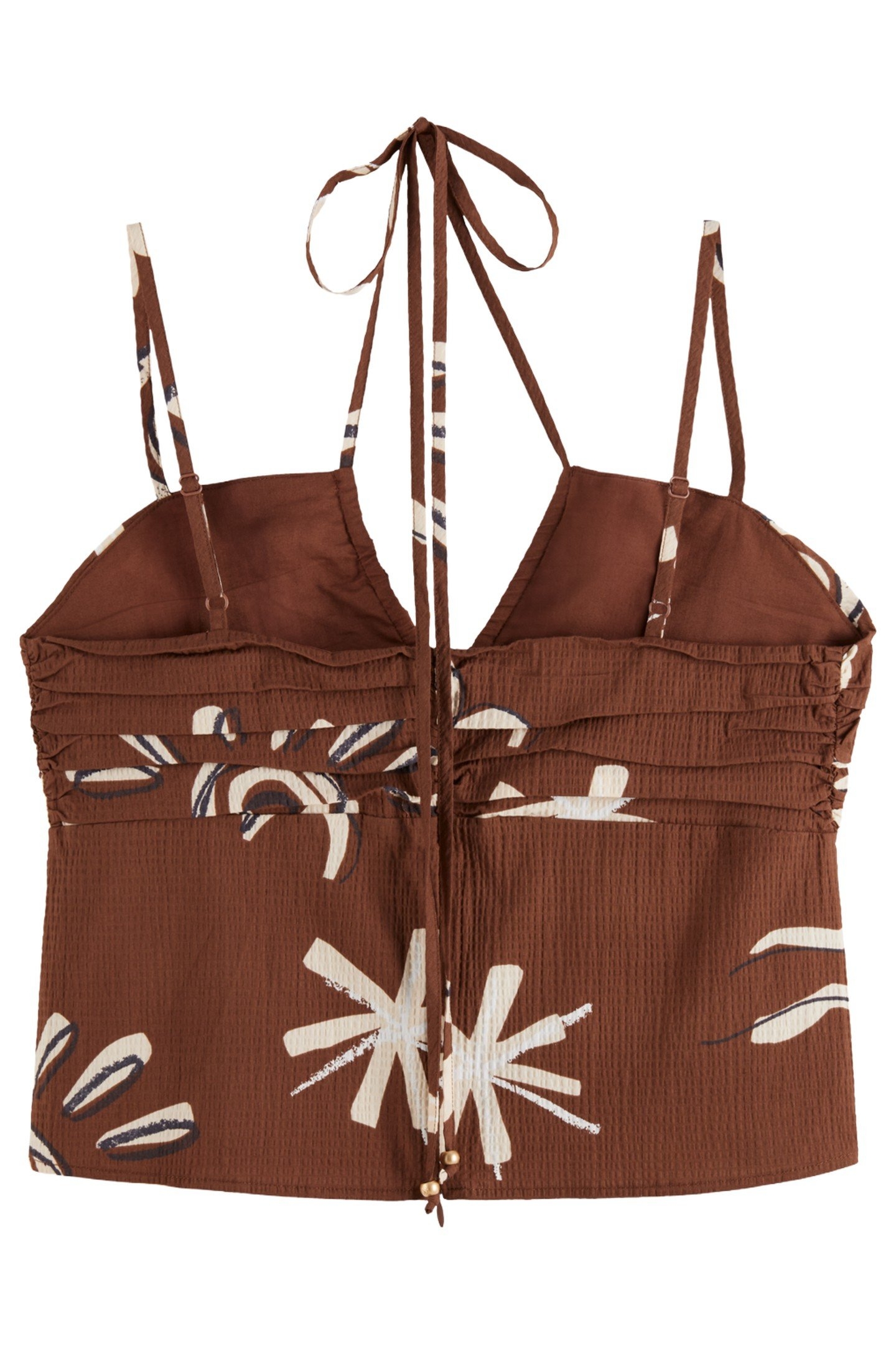 GATHERED STRAPPY TANK INKY SUN BROWN 7
