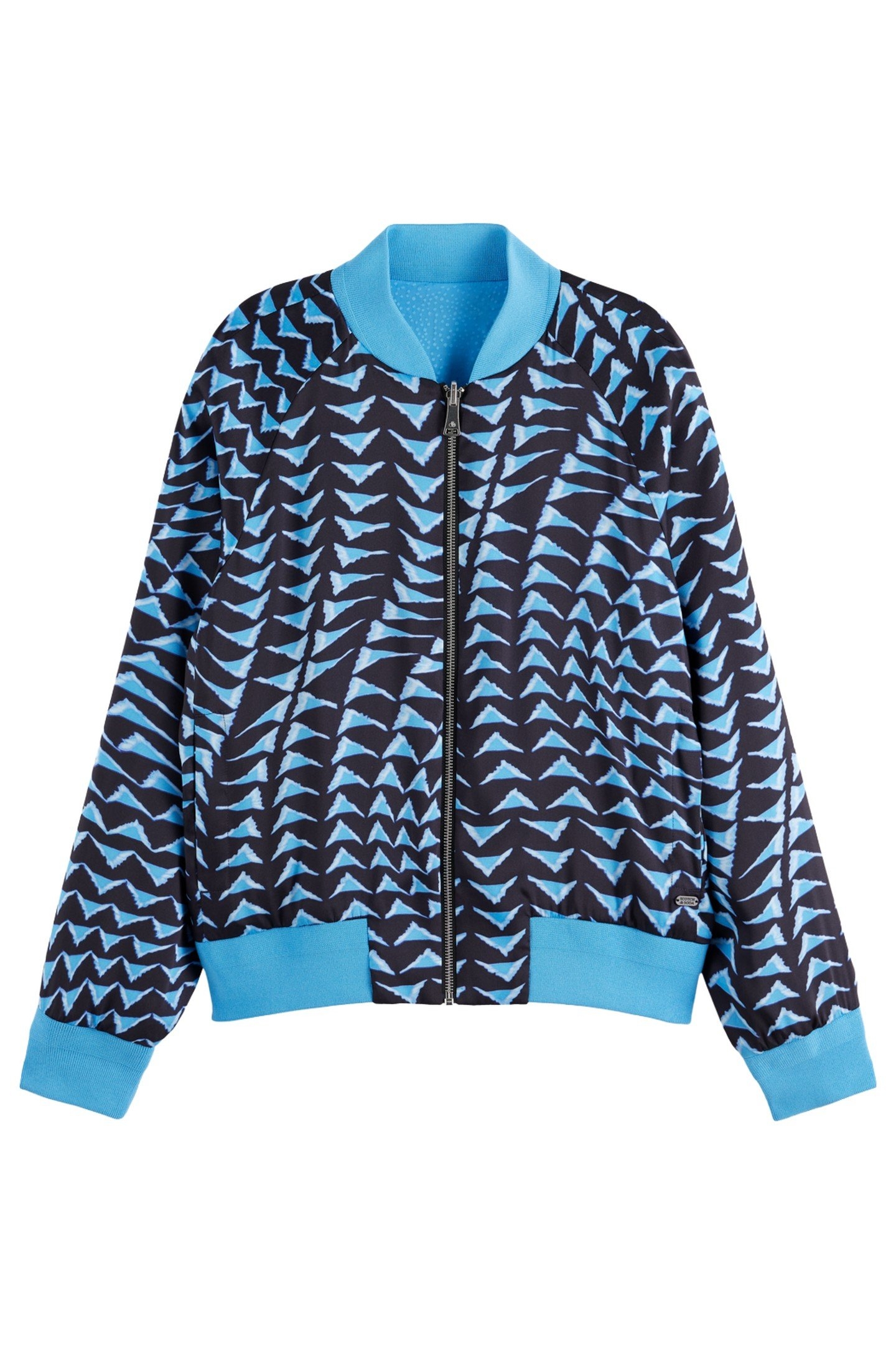 REVERSIBLE PRINTED BOMBER HOUSE OF MIRRORS BLUE/ BLACK 1