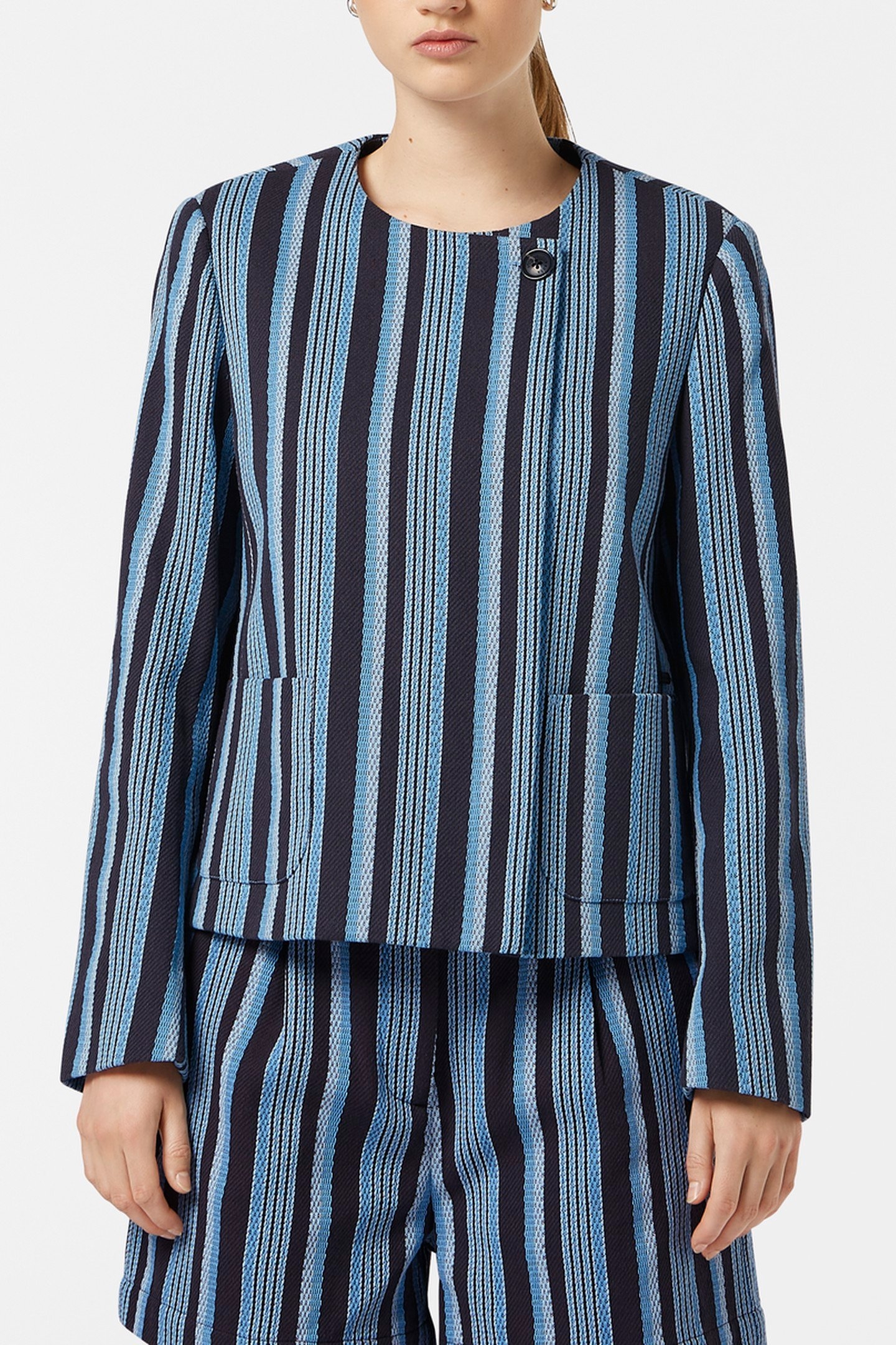 TEXTURED STRIPE CASUAL BLAZER LUNAR PIER STRIPE 2