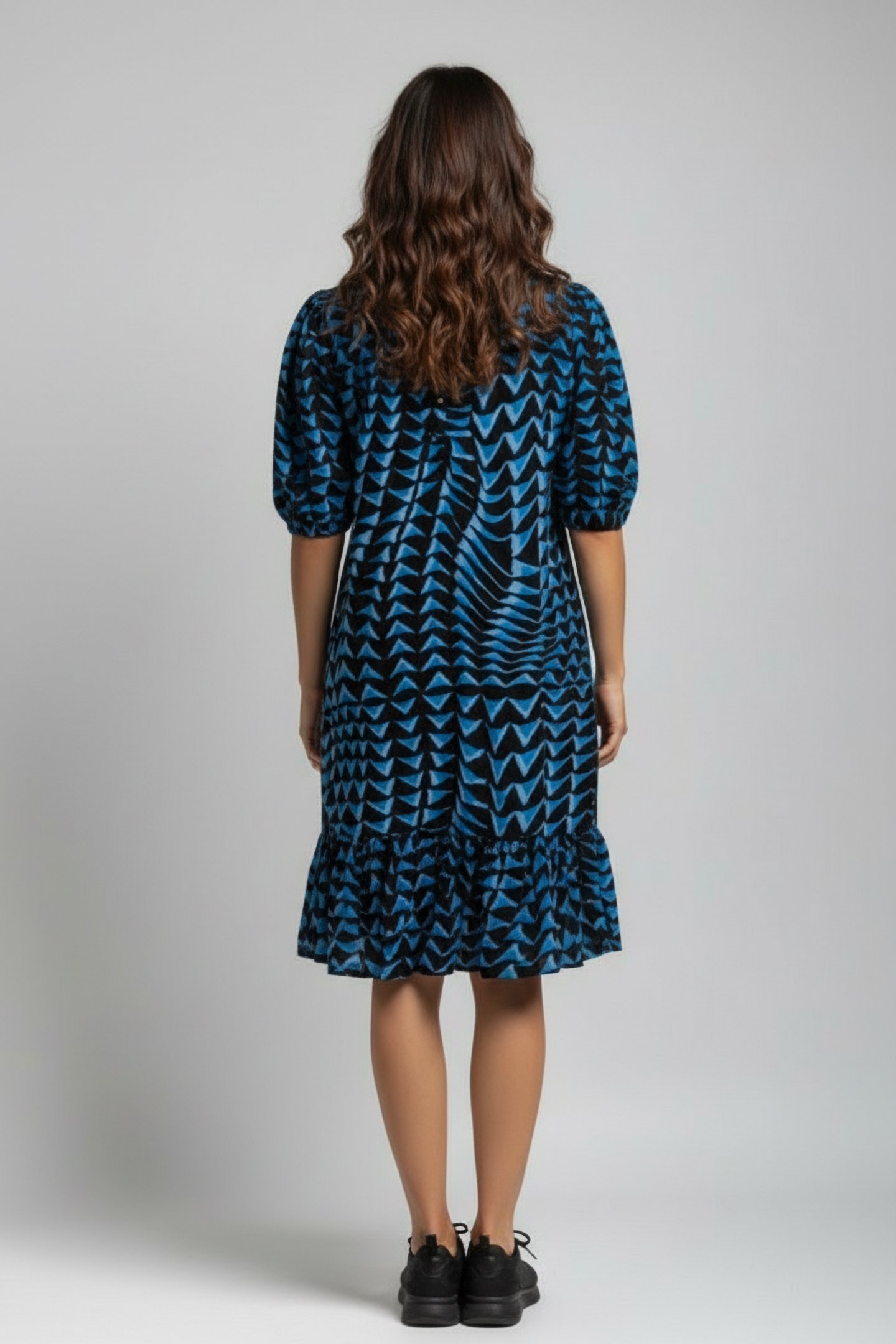 PRINTED CRINKLE MINI DRESS HOUSE OF MIRRORS BLUE 2