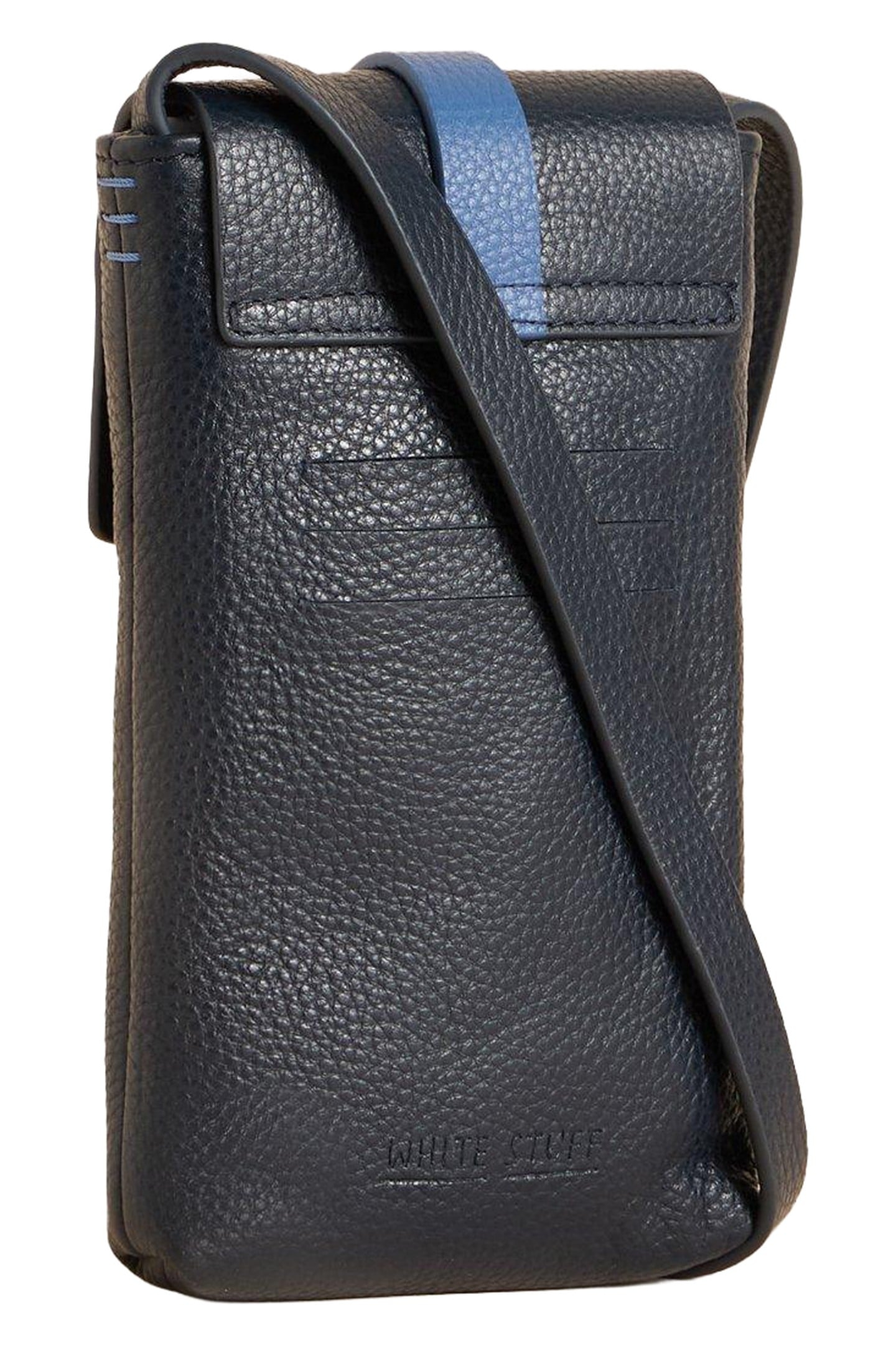 CLARA BUCKLE LEATHER PHONE BAG FRENCH NAVY 1