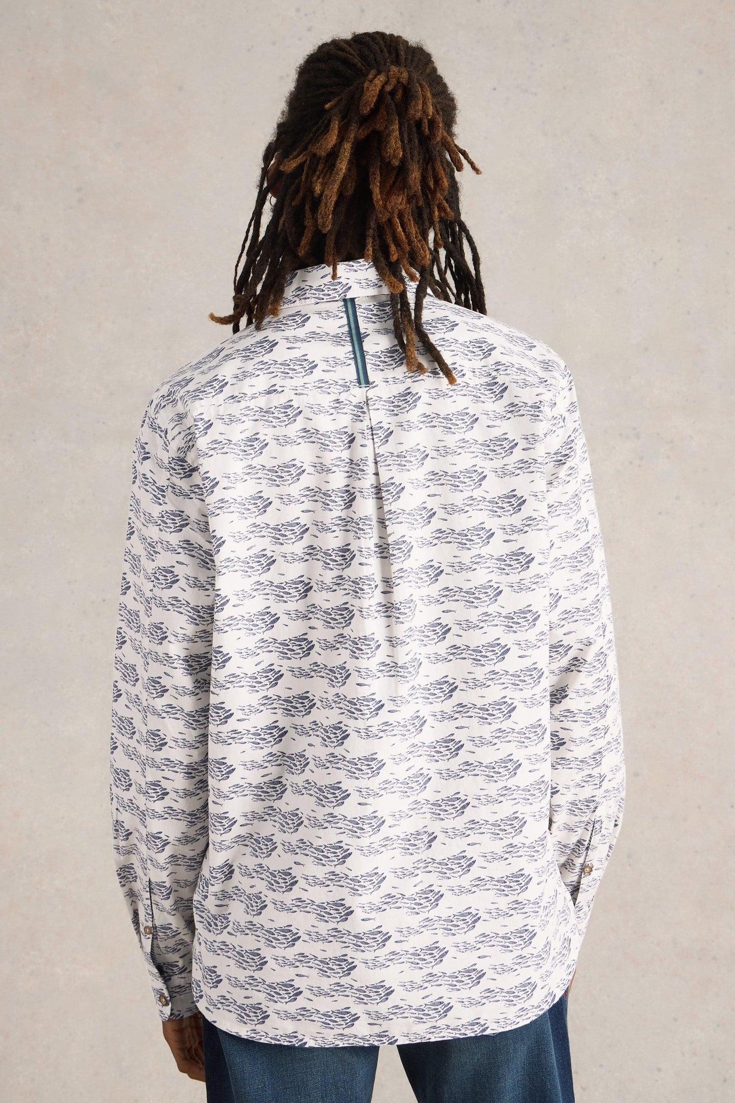 SHOAL FISH PRINTED SHIRT WHITE PRINT 3