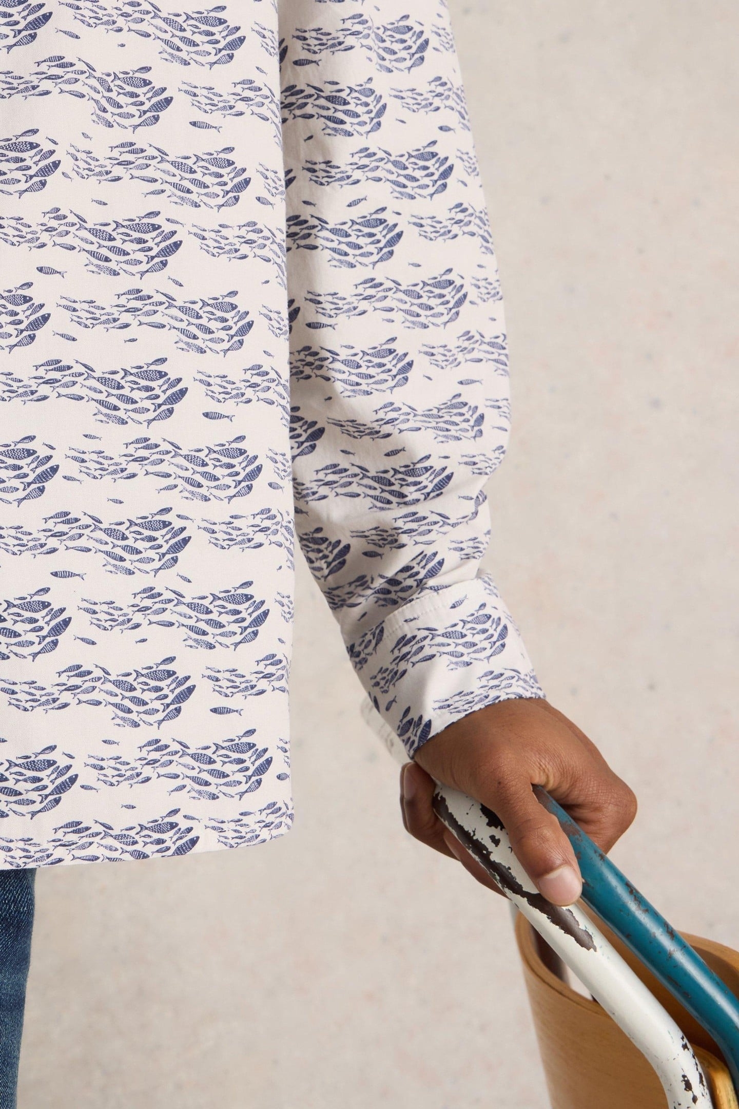 SHOAL FISH PRINTED SHIRT WHITE PRINT 6