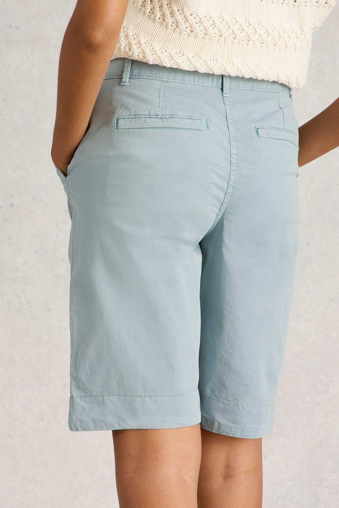 HAYLEY ORGANIC CHINO SHORT MID BLUE 3