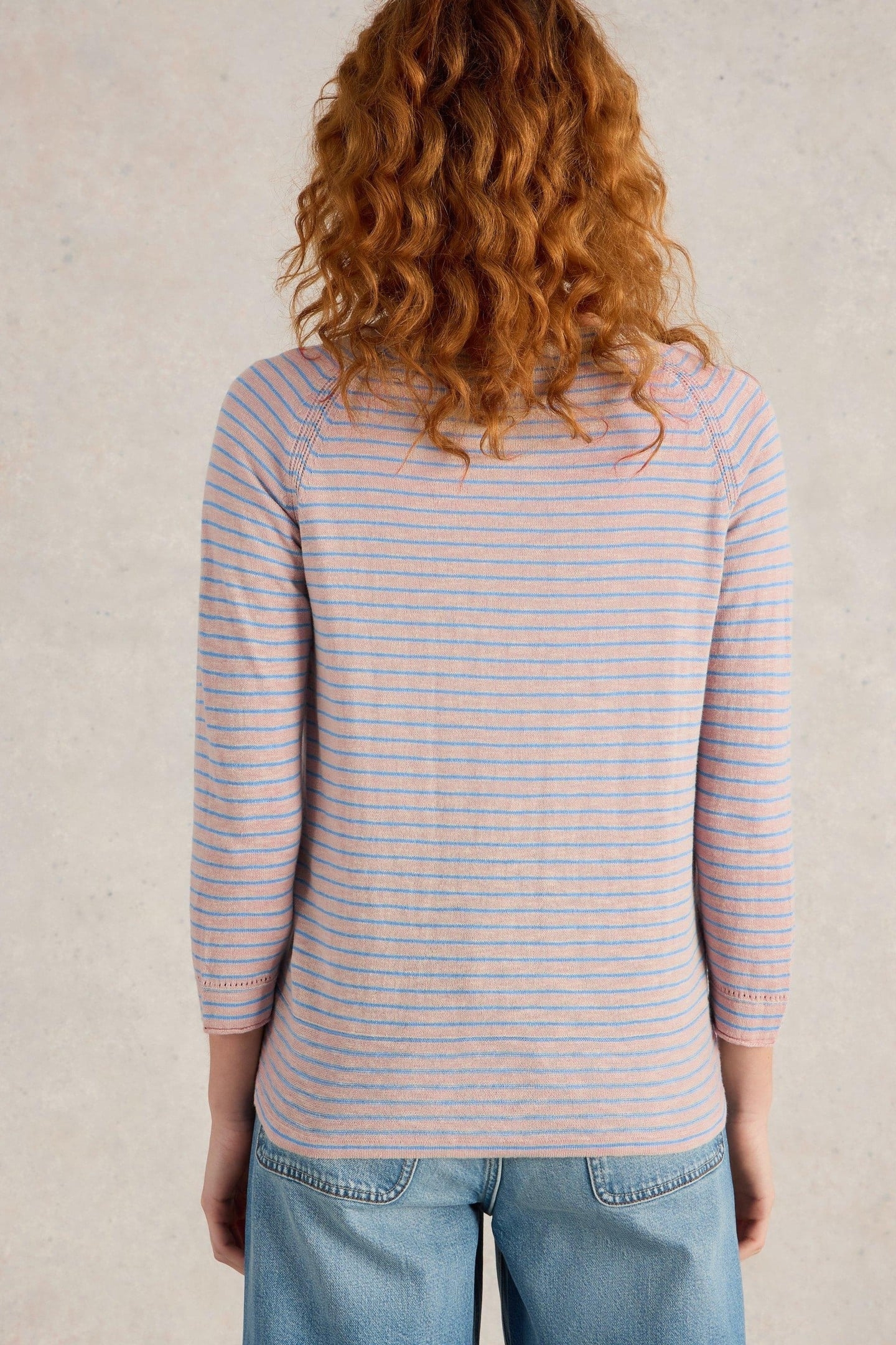 NARIA STRIPE LINEN BLEND CARDI NATURAL MULTI 3