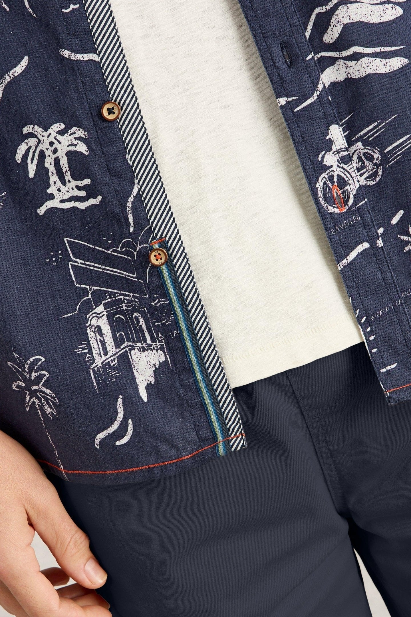 MAP SS PRINTED SHIRT NAVY PRINT 6