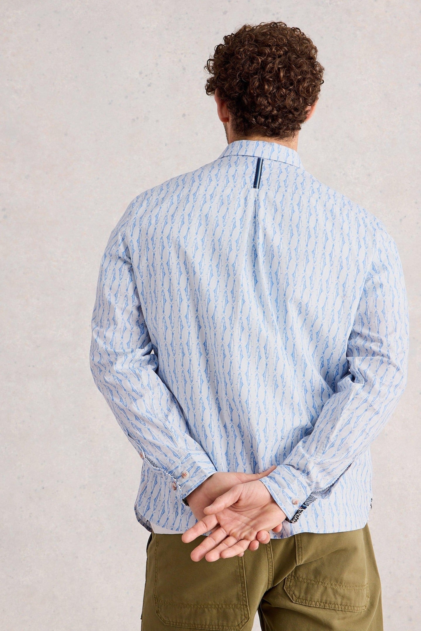 SALCOMBE FISH STRIPE SHIRT BLUE PRINT 2