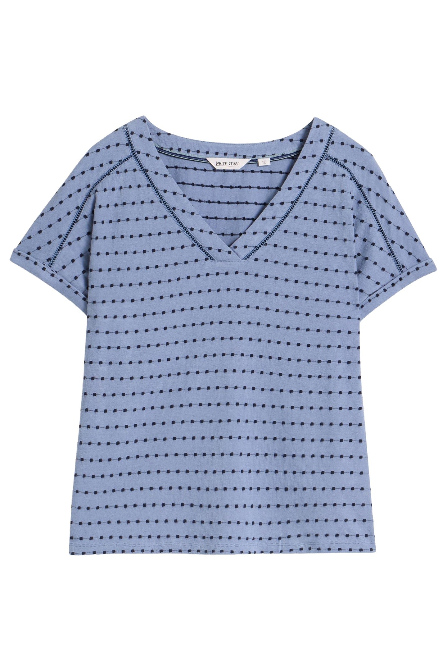 EMBROIDERED STRIPE TEE BLUE MULTI 3